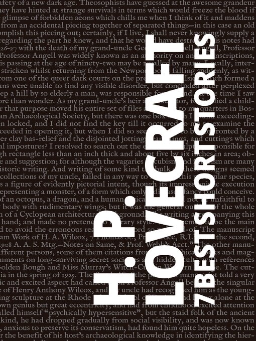 Title details for 7 best short stories by H. P. Lovecraft by H. P. Lovecraft - Wait list